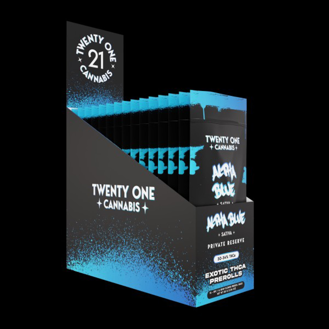 Picture of TWENTY ONE CANNABIS PRIVATE RESERVE 2PC PREROLLS 15CT - ALPHA BLUE