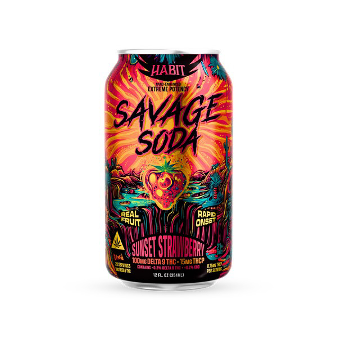 Picture of HABIT SAVAGE SODA 6PK D9 SUNSET STRAWBERRY