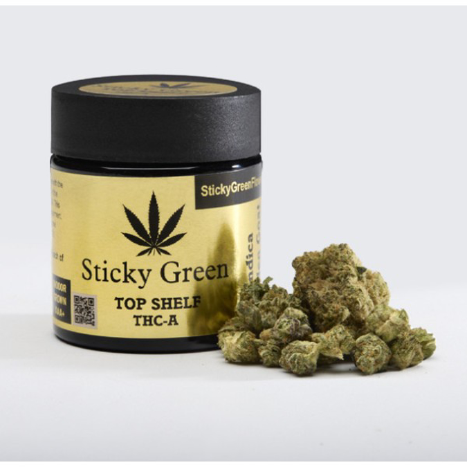 Picture of STICKYGREEN 3.5gm FLOWER THC-A - TOP SHELF (HYBRID) 24K