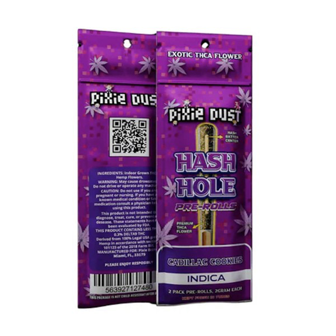 Picture of PIXIE DUST HASH HOLE 2pk PRE-ROLL THC-A PREMIUM 2gm 10pk - CADILLAC COOKIES INDICA