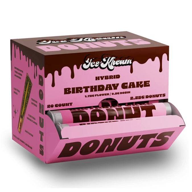 Picture of ICE KREAM DONUT THC A 2.25G 20CT PRE ROLLS BIRTHDAY CAKE