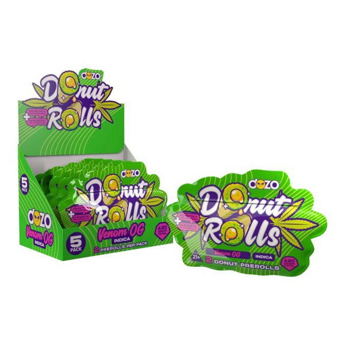 Picture of DOZO DONUT ROLLS PRE ROLLS VENOM OG INDICA 4.20G 5PK
