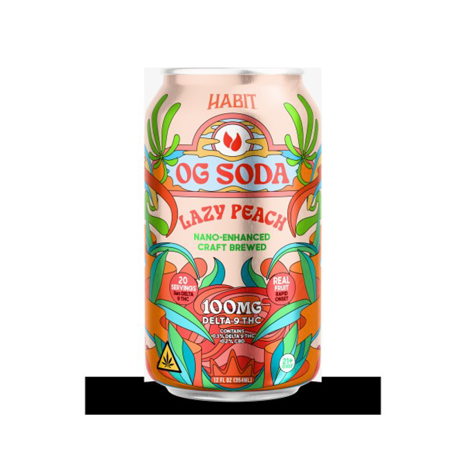 Picture of HABIT OG SODA 6PK 100MG LAZY PEACH