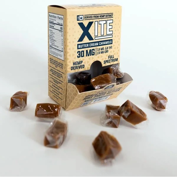 Picture of XITE 30MG (15MG DELTA 9 THC + CBD) - BUTTER CREAM CARAMELS