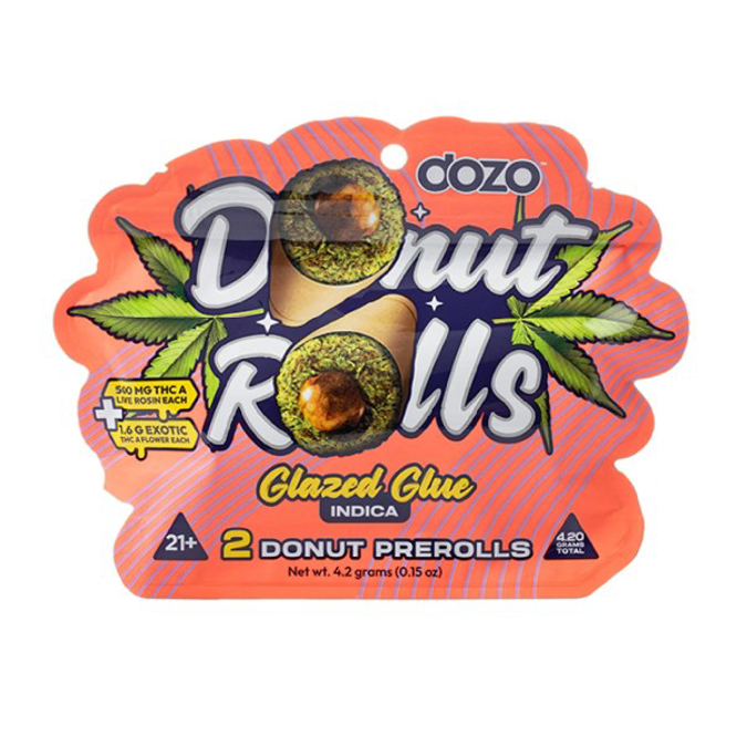 Picture of DOZO DONUT ROLLS PRE ROLLS GLAZED GLUE INDICA 5PK