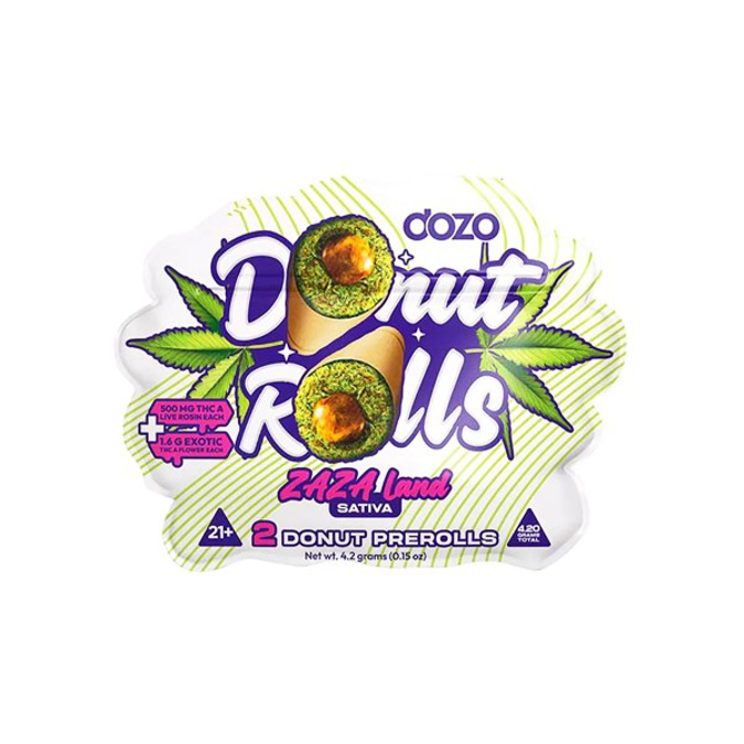 Picture of DOZO DONUT ROLLS PRE ROLLS ZAZA LAND SATIVA 5PK