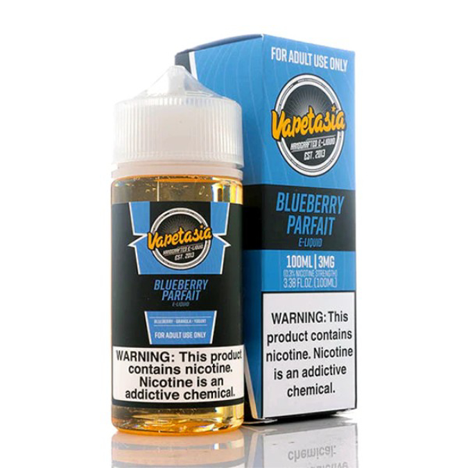 Picture of VAPETASIA E LIQUID 100ML BLUEBERRY PARFAIT   6MG