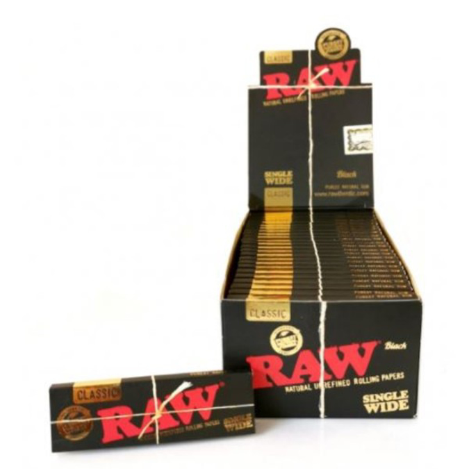 Picture of RAW BLACK CLASSIC PAPER SINGLE WIDE 25BX