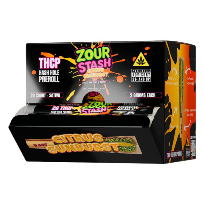 Picture of ZOUR STASH HASH HOLE PREROLLS CITRUS SUNBURST SATIVA