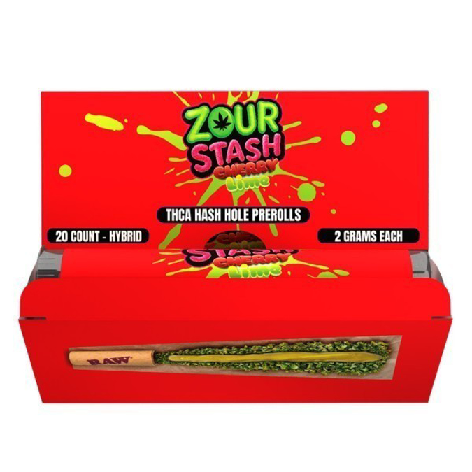 Picture of ZOUR STASH THCA HASH HOLE PREROLLS CHERRY LIME HYBRID