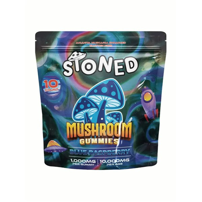 Picture of STONED AMANITA MUSCARIA 10000MG GUMMIES 10CT   BLUE RASPBERRY