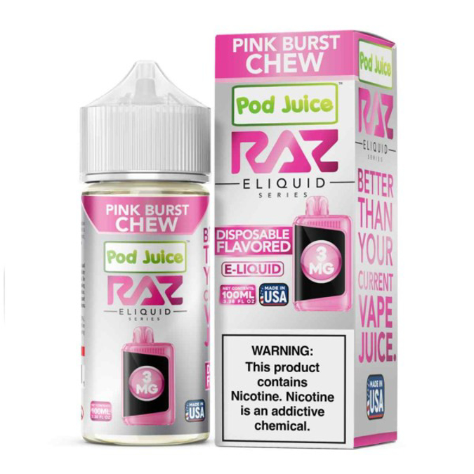 Picture of RAZ 100ML 3MG - PINK BURST CHEW