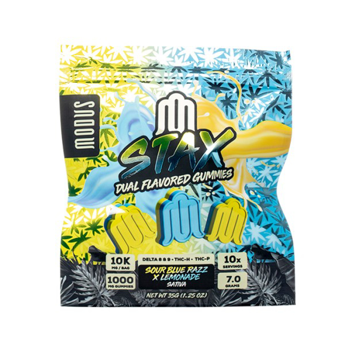 Picture of MODUS STAX DUAL FLAVORED GUMMIES SOUR BLUE RAZZ LEMONADE SATIVA