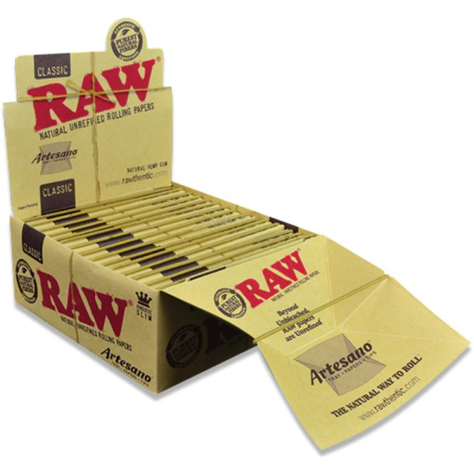 Picture of RAW ORGANIC KING SIZE SLIM ARTESANO PAPERS 15BX