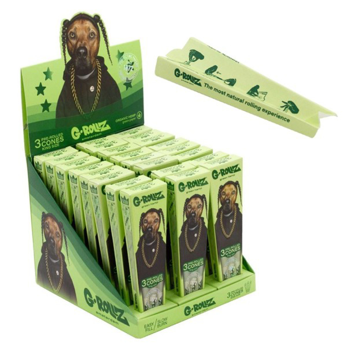 Picture of G ROLLZ PETS ROCK ORGANIC GREEN HEMP 3 KS CONES