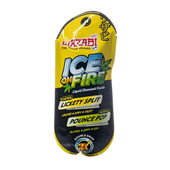 Picture of WAZABI EXOTICS 2G ICE ON FIRE THCP PRE ROLLS - LICKETY SPLIT + POUNCE POP (SATIVA)
