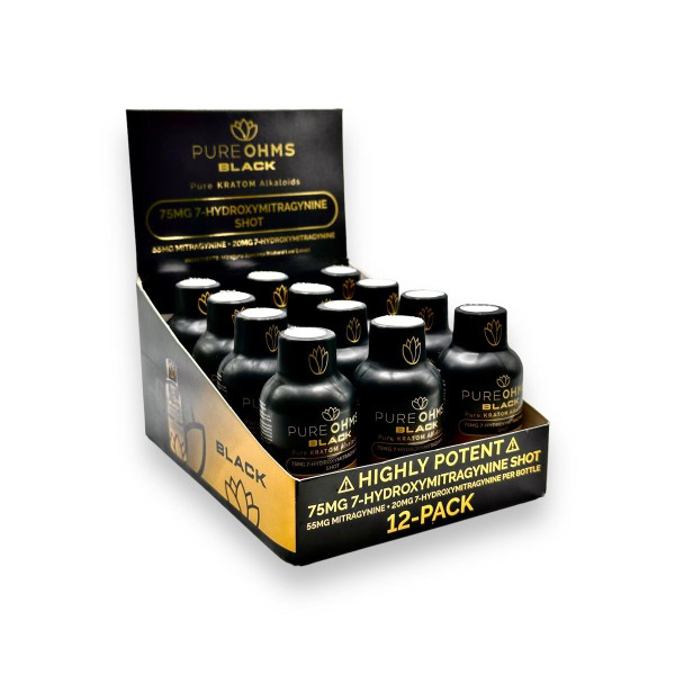 Picture of PURE OHMS BLACK SHOTS 75MG 7 HYDROXY