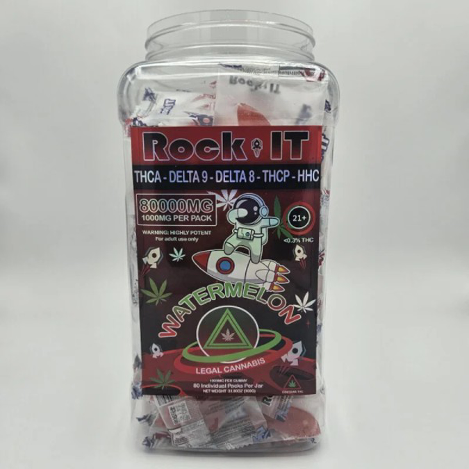 Picture of ROCK IT THCA 1000MG GUMMIES WATERMELON 80CT