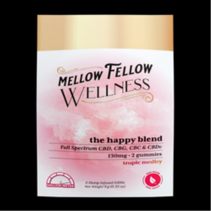 Picture of MELLOW FELLOW WELLNESS   GUMMIES   130MG 2 CT   HAPPY BLEND   TROPIC MEDLEY