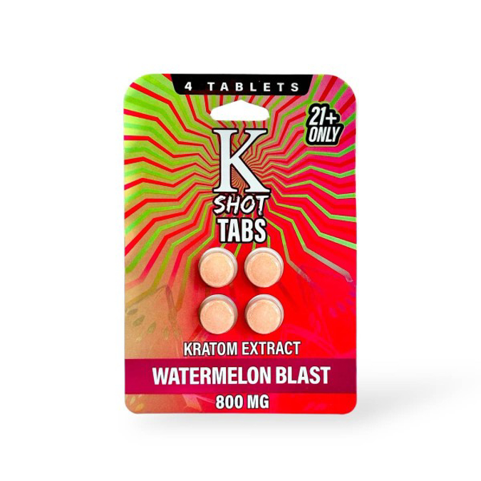 Picture of K SHOTS TABS KRATOM EXTRACT 800MG 10CT - WATERMELON BLAST