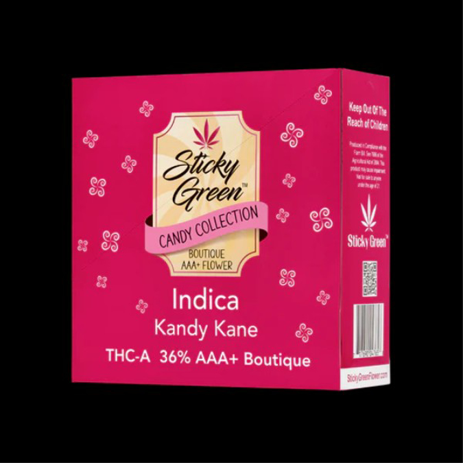 Picture of STICKY GREEN 2ct CANDY COLLECTION AAA+ BOUTIQUE FLOWERS PRE-ROLLS - KANDY KANE (INDICA)