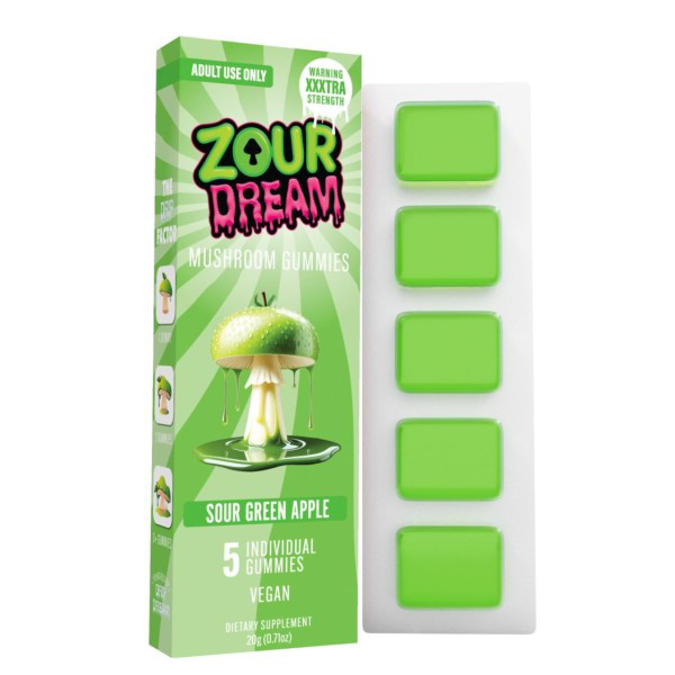 Picture of ZOUR DREAM MUSHROOM GUMMIES 10CT - SOUR GREEN APPLE