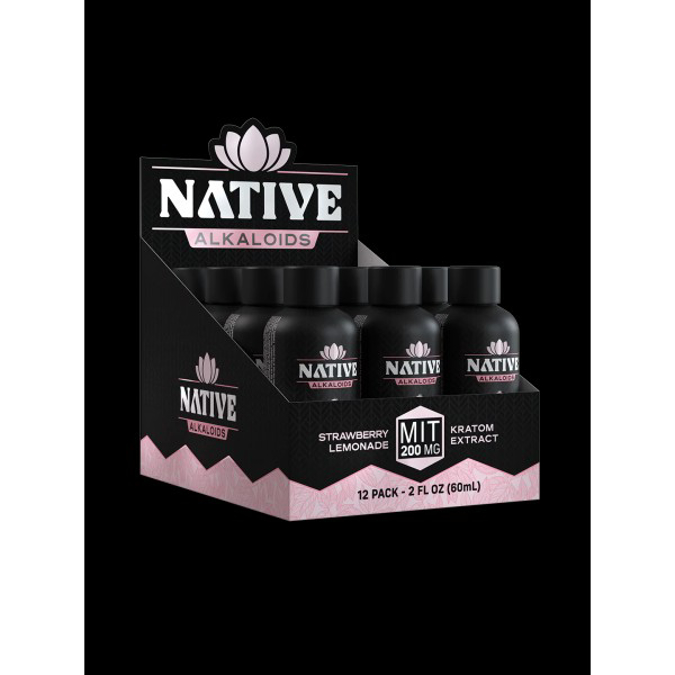 Picture of NATIVE ALKALOIDS KRATOM EXTRACT STRAWBERRY LEMONADE SHOT 2 OZ