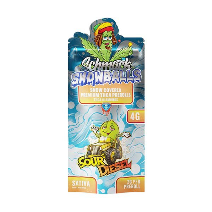 Picture of SCHMACK SNOWBALLS PREMIUM THCA PRE ROLLS 4G 10CT - SOUR DIESEL (SATIVA)
