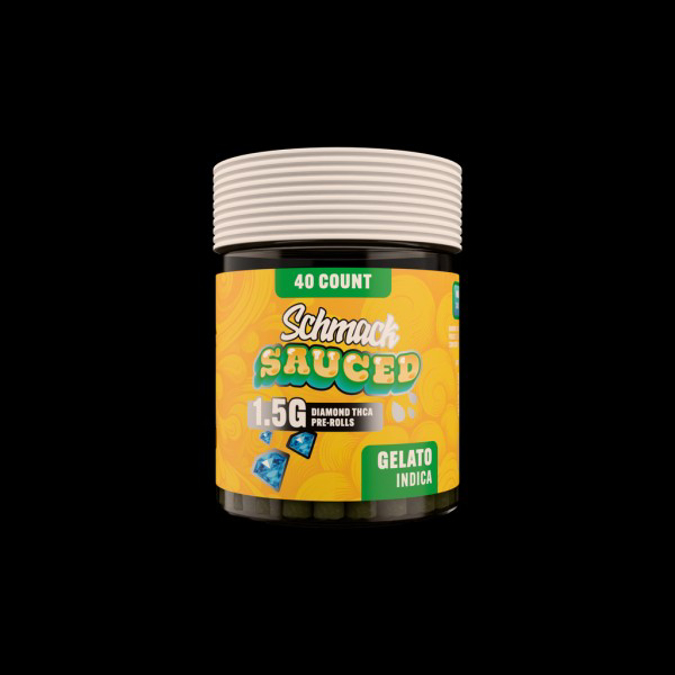 Picture of SCHMACK SAUCED 1.5G DIAMOND THCA PRE ROLLS 40CT - GELATO (INDICA)