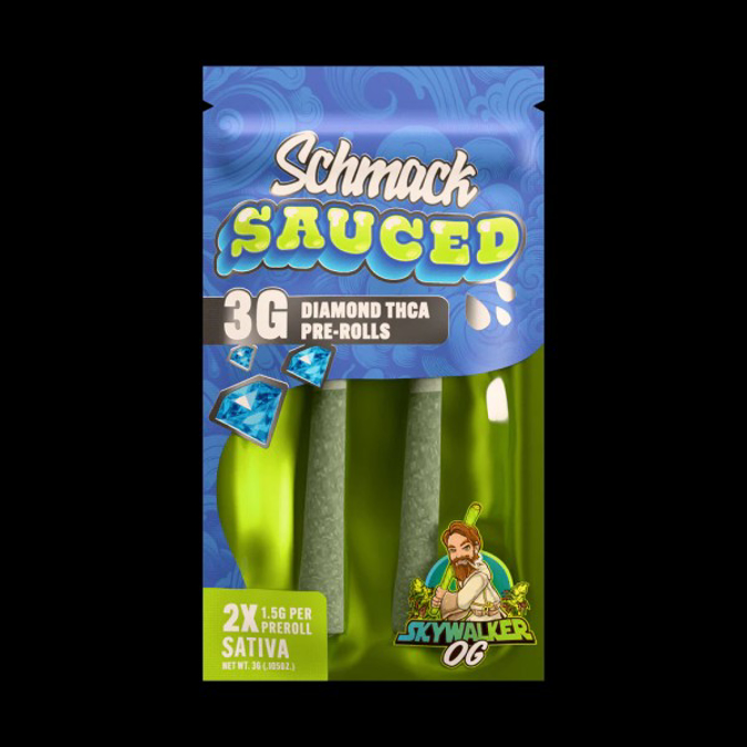 Picture of SCHMACK SAUCED 3G THCA DIAMOND PRE ROLLS 10CT - SKYWALKER OG (SATIVA)