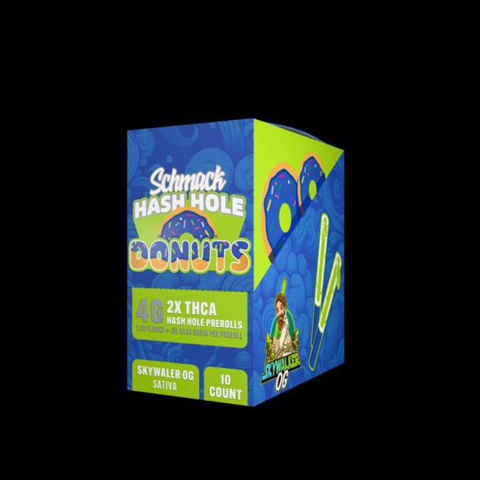 Picture of SCHMACK DONUTS 4G THCA HASH HOLES PRE ROLLS 10CT - SKYWALKER OG (SATIVA)
