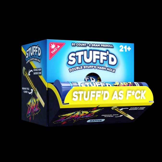 Picture of STUFF'D THCA HASH HOLES PRE ROLLS 20CT - ZAPZ (SATIVA)