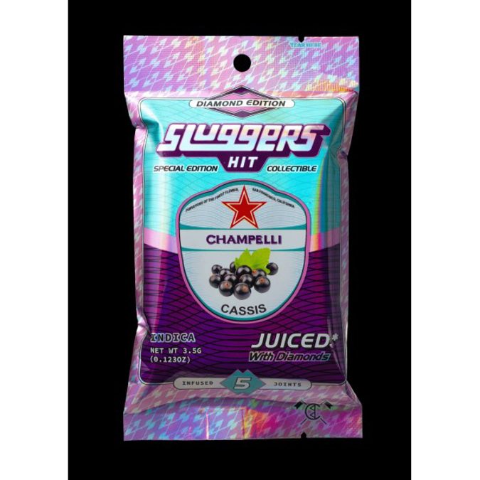 Picture of SLUGGERS HIT JUICED 0.7G INFUSED JOINTS 5PK - CHAMPELLI CASSIS (INDICA)