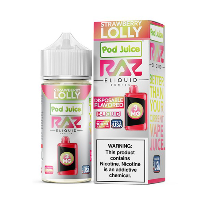 Picture of RAZ 100ML 6MG - STRAWBERRY LOLLY