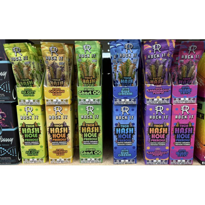 Picture of ROCK IT THCA HASH HOLES PRE ROLLS 5PK - GHOST OG (HYBRID)