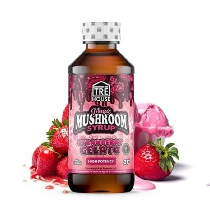 Picture of TRE HOUSE MAGIC MUSHROOM SYRUP 4OZ STRAWBERRY GELATO